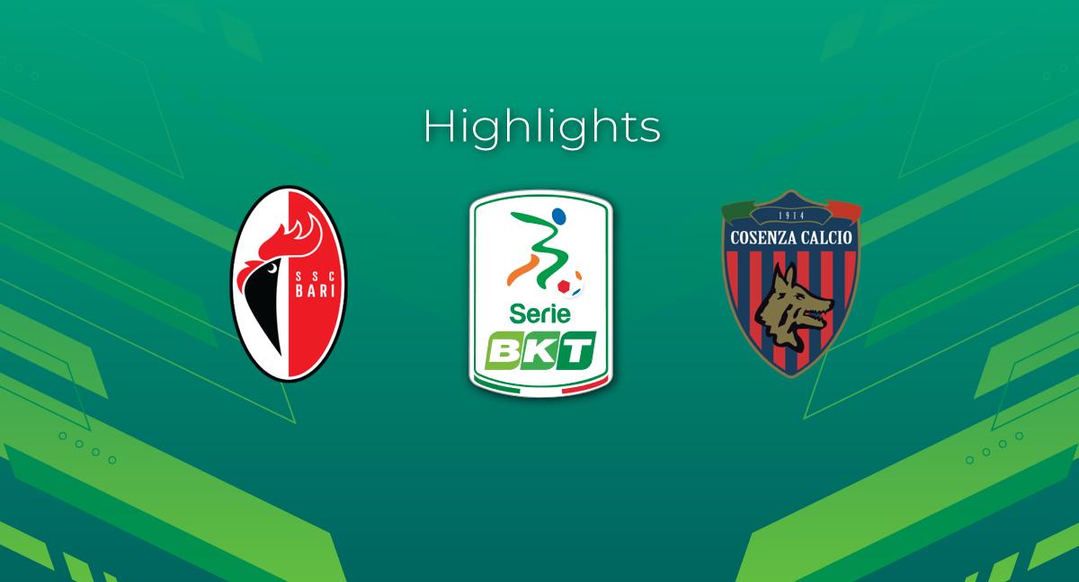 Highlight Bari - Cosenza del 23 dicembre 2023 - Serie BKT